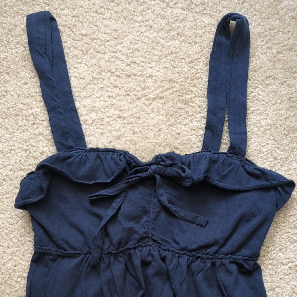 Vintage Hollister Navy Blue Babydoll Camisole Top With Ruffles - Picture 2 of 8